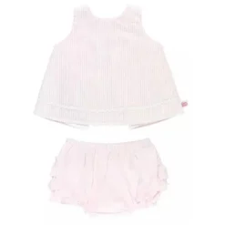 RuffleButts Conjunto - Meninas Rosa Seersucker Ric Rac Swing &amp; Bloomer Online