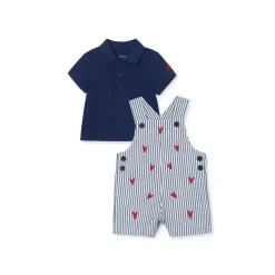 Little Me Conjunto Shortall Lobster - Marinho Outlet
