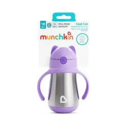 Munchkin Copo de Aço Inoxidável 8 Oz Cool Cat, Roxo Discount