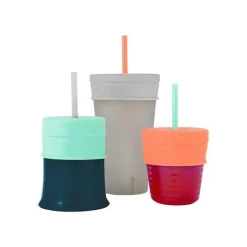 Boon Copos e tampas de palha de silicone universal Snug Straw Best