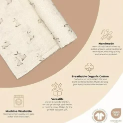 Crane - Bebê 100% Algodão Orgânico Coelhinho Único Envoltório para Bebê New