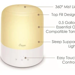 Crane - 3-In-1 Pediatric Cool Mist Humidifier And Aroma Diffuser And Sleep Support Light, 0.5 Gallon Clearance