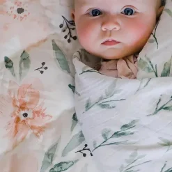 Crane Baby Parker Collection Musselina Swaddle Wraps Folha Estampada Clearance