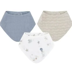 Crane Bedding - Cove 3-Pc. Muslin Bib Set, Ocean Life Sale