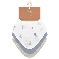 Crane Bedding - Cove 3-Pc. Muslin Bib Set, Ocean Life Sale