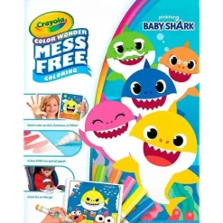 Crayola - Almofada e marcadores para colorir Color Wonder, Baby Shark Best