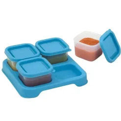 Iplay Cubos inquebráveis ​​de comida de bebê fresca - Aqua (2 onças) Online
