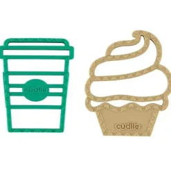 Cudlie - 2 unidades de mordedor de silicone de grau alimentício, café e muffin Discount