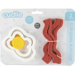 Cudlie - Mordedor de silicone de grau alimentício 2Pk, ovos e bacon Clearance