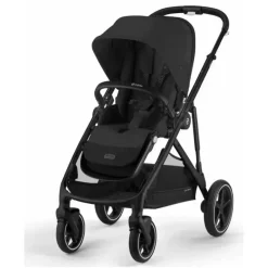 Cybex - Carrinho de passeio simples a duplo Gazelle S 2, moldura preta/preto lua New