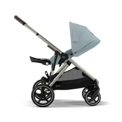 Cybex - Carrinho de passeio simples a duplo Gazelle S 2, estrutura taupe/azul celeste New