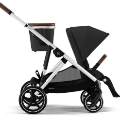 Cybex - Carrinho de passeio simples a duplo Gazelle S 2, moldura prateada/preto lua New