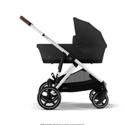 Cybex - Carrinho de passeio simples a duplo Gazelle S 2, moldura prateada/preto lua New