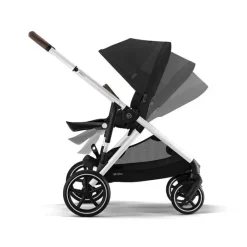 Cybex - Carrinho de passeio simples a duplo Gazelle S 2, moldura prateada/preto lua New