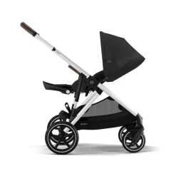 Cybex - Carrinho de passeio simples a duplo Gazelle S 2, moldura prateada/preto lua New