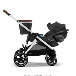 Cybex - Carrinho de passeio simples a duplo Gazelle S 2, moldura prateada/preto lua New