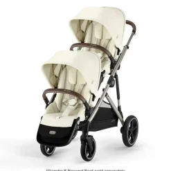 Cybex - Carrinho de passeio simples a duplo Gazelle S 2, estrutura taupe/bege concha Sale