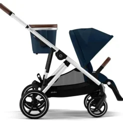 Cybex - Carrinho de passeio simples a duplo Gazelle S 2, moldura prateada/azul oceano Best