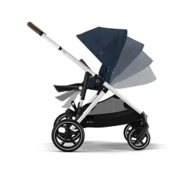 Cybex - Carrinho de passeio simples a duplo Gazelle S 2, moldura prateada/azul oceano Best