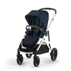 Cybex - Carrinho de passeio simples a duplo Gazelle S 2, moldura prateada/azul oceano Best