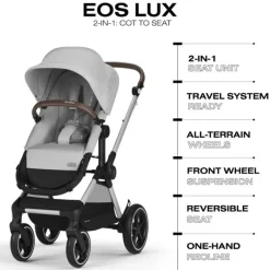 Cybex - Eos Lux 2-In-1 Stroller, Moon Black Hot