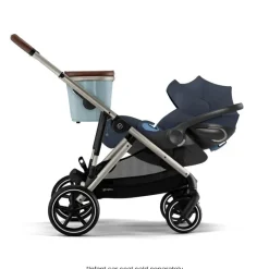 Cybex - Gazelle S 2 Double Stroller Bundle, Sky Blue/Silver Frame Best