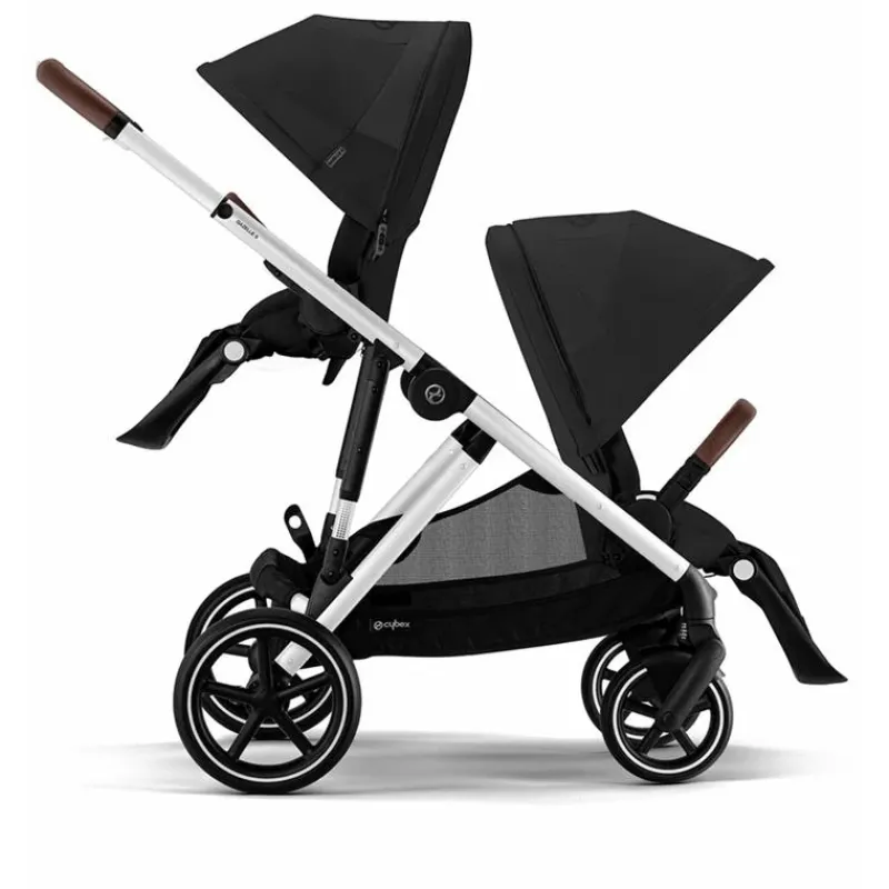 cybex__gazelle_s__double__SKUQPAzdrGf_1.webp Cybex - Gazelle S 2 Double Stroller Bundle, Moon Black/Silver Frame New