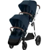 Cybex - Gazelle S 2 Double Stroller Bundle, Ocean Blue/Silver Frame Best