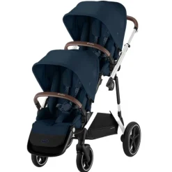 Cybex - Gazelle S 2 Double Stroller Bundle, Ocean Blue/Silver Frame Best