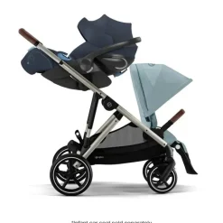 Cybex - Pacote de carrinho duplo Gazelle S 2, estrutura azul celeste/prata Sale