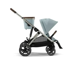 Cybex - Pacote de carrinho duplo Gazelle S 2, estrutura azul celeste/prata Sale