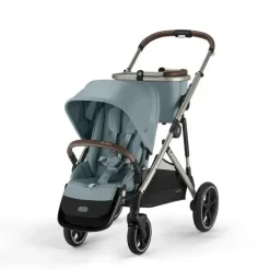 Cybex - Pacote de carrinho duplo Gazelle S 2, estrutura azul celeste/prata Sale