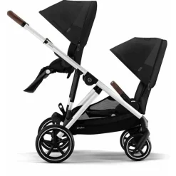 Cybex - Pacote de carrinho duplo Gazelle S 2, moldura Moon Black/Silver Discount