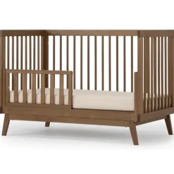 Dadada Furniture Dadada - Baby Soho 3-in-1 Convertible Wooden Crib to Toddler Bed, Walnut Clearance