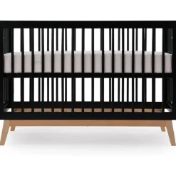 Dadada Furniture Dadada - Baby Soho 3-in-1 Convertible Wooden Crib to Toddler Bed, Black/Natural Fashion