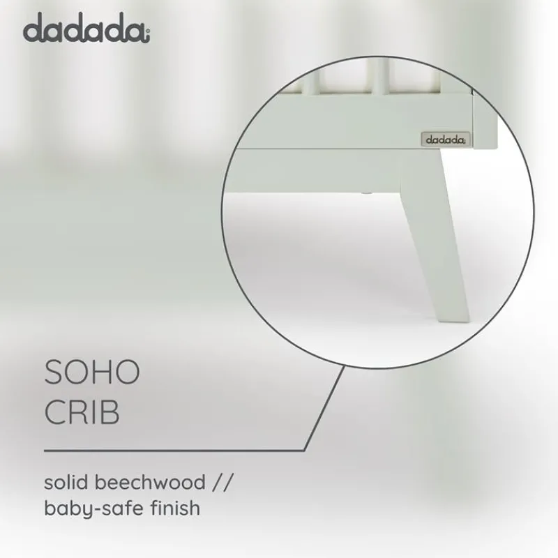 dadada__baby_soho_in_conv_SKUpMdxQc0O_4.webp Dadada Furniture Dadada - Baby Soho 3-in-1 Convertible Wooden Crib to Toddler Bed, Sage Outlet