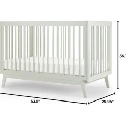 Dadada Furniture Dadada - Baby Soho 3-in-1 Convertible Wooden Crib to Toddler Bed, Sage Outlet