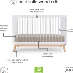 Dadada Furniture Dadada - Berço conversível 3 em 1 Baby Soho em cama de criança, branco/natural Fashion