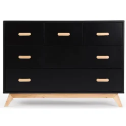 Dadada Furniture Dadada - Soho 5-Drawer Dresser for Nursery and Bedroom, Black/Natural Fashion