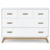 Dadada Furniture Dadada - Soho 5-Drawer Dresser For Nursery and Bedroom, White/Walnut Hot