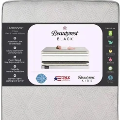 Delta Children - Beautyrest Black Diamond 2 estágios berço e colchão infantil - branco Clearance