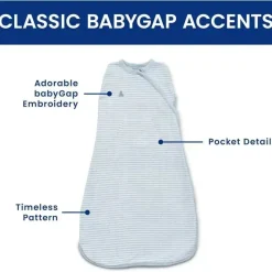 Delta Children - Saco de dormir Gap babyGap TrueSleep, 6-12 meses, listra cinza azulada Outlet