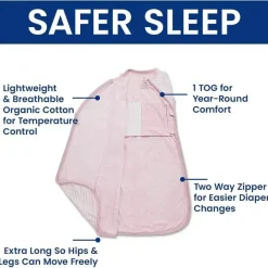 Delta Children - Saco de dormir Gap babyGap TrueSleep, 6-12 meses, listra rosa Outlet
