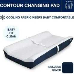 Delta Children - Trocador Gap BabyGap Contoured com capa de resfriamento, azul-marinho Outlet