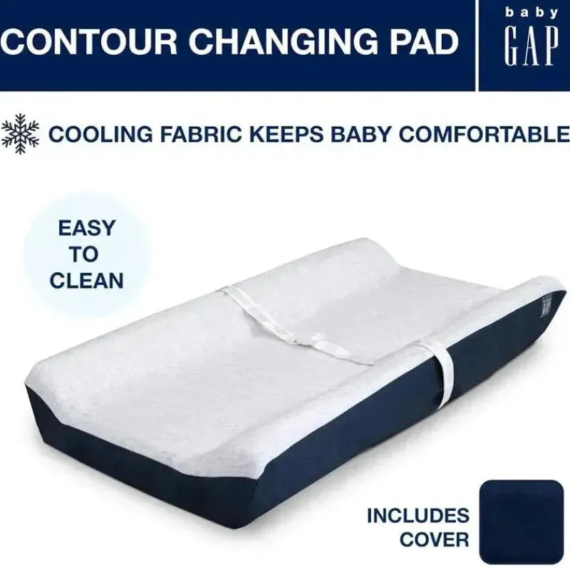 delta_children__trocador__SKUnZcCObiE_2.webp Delta Children - Trocador Gap BabyGap Contoured com capa de resfriamento, azul-marinho Outlet