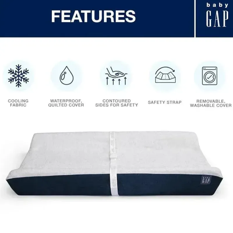 delta_children__trocador__SKUnZcCObiE_5.webp Delta Children - Trocador Gap BabyGap Contoured com capa de resfriamento, azul-marinho Outlet