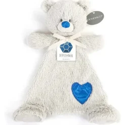 Demdaco - Birthstone Cor Safira e Cinza, Urso Cobertor de Pelúcia Setembro Best