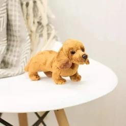 Demdaco - Brinquedo de pelúcia infantil Dachshund marrom claro Hot