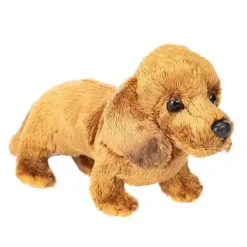 Demdaco - Brinquedo de pelúcia infantil Dachshund marrom claro Hot
