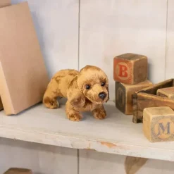 Demdaco - Brinquedo de pelúcia infantil Dachshund marrom claro Hot